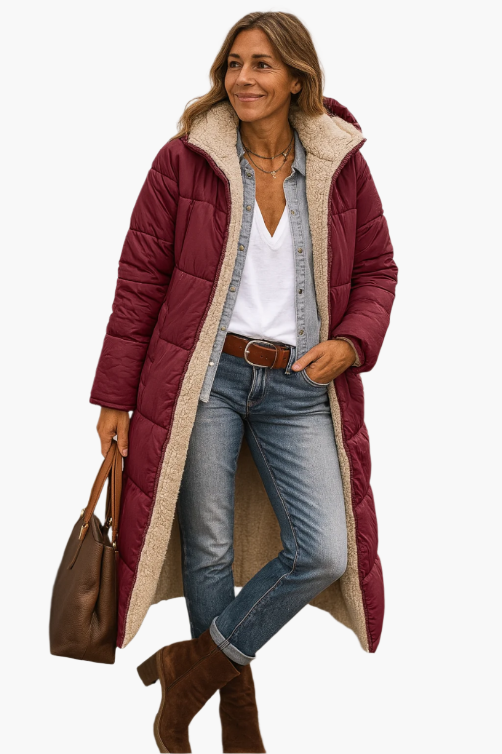 Éloise | Manteau D’Hiver Long Réversible Avec Capuche