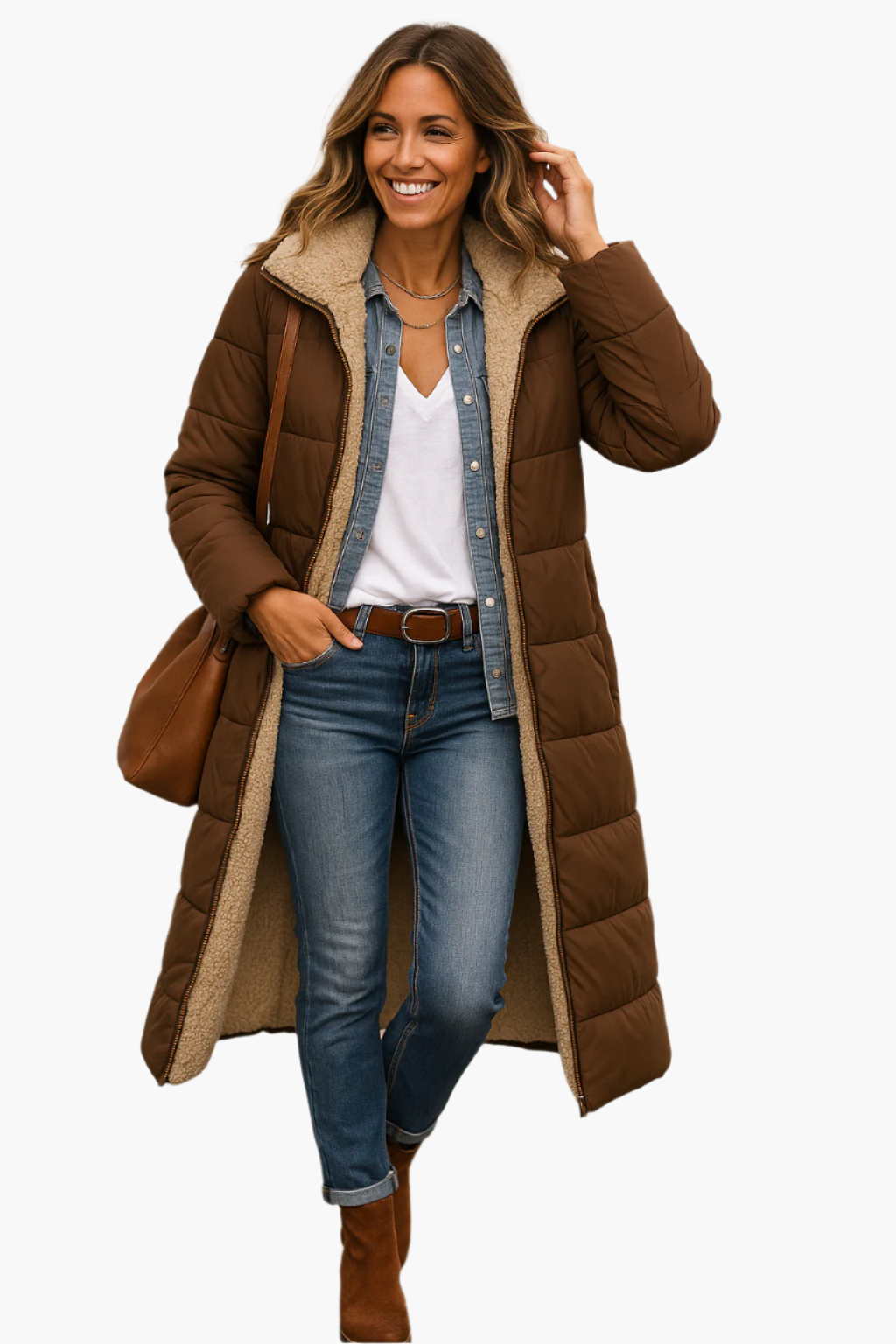 Éloise | Manteau D’Hiver Long Réversible Avec Capuche