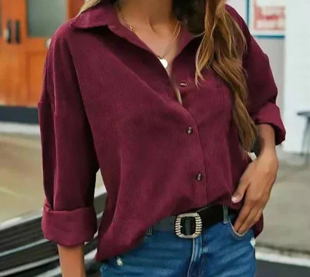 Wendela | Chemise Femme En Velours Côtelé