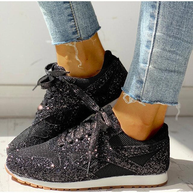 Claudine | Baskets Automne À Paillettes Femme