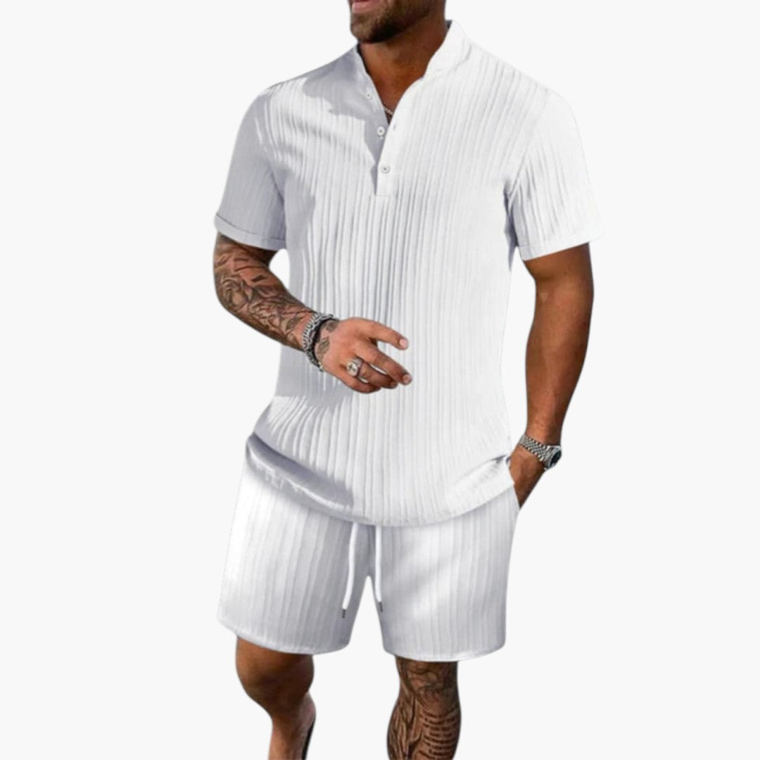 Lorenzo | Ensemble D'Été Pour Homme Avec Un Polo À Manches Courtes