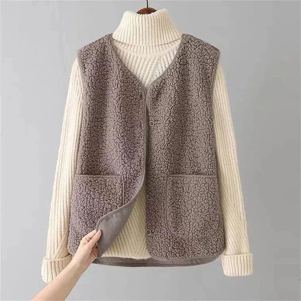 Karo | Gilet Sans Manches à Boutons Pour Femme