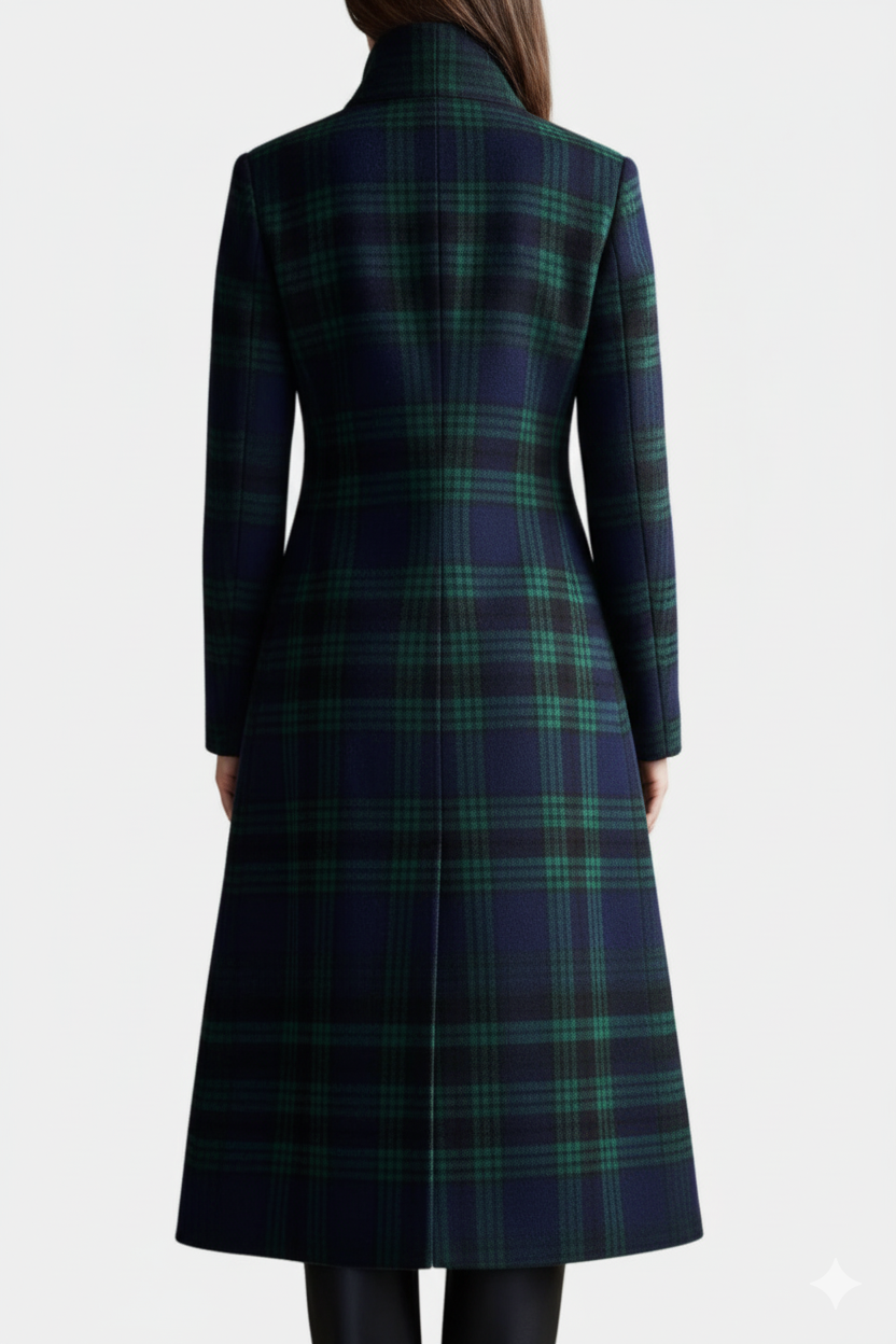 Marceau | Manteau midi à carreaux bicolore