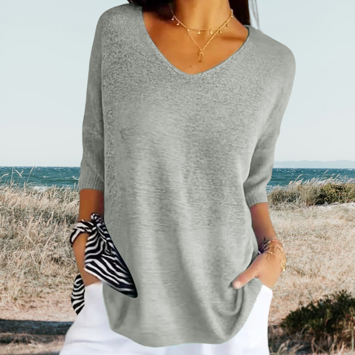 Gerda | Top Femme Col En V Estivale