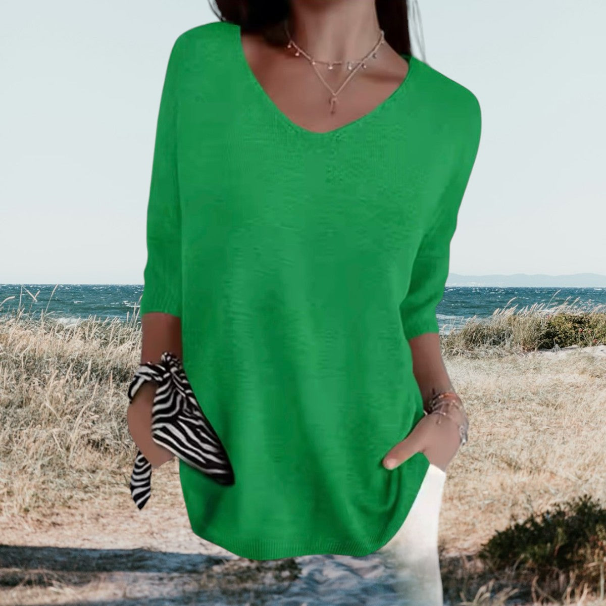 Gerda | Top Femme Col En V Estivale
