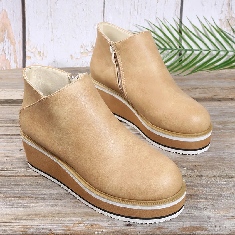 Coralie | Bottines Compensées à Zip Latéral — détail