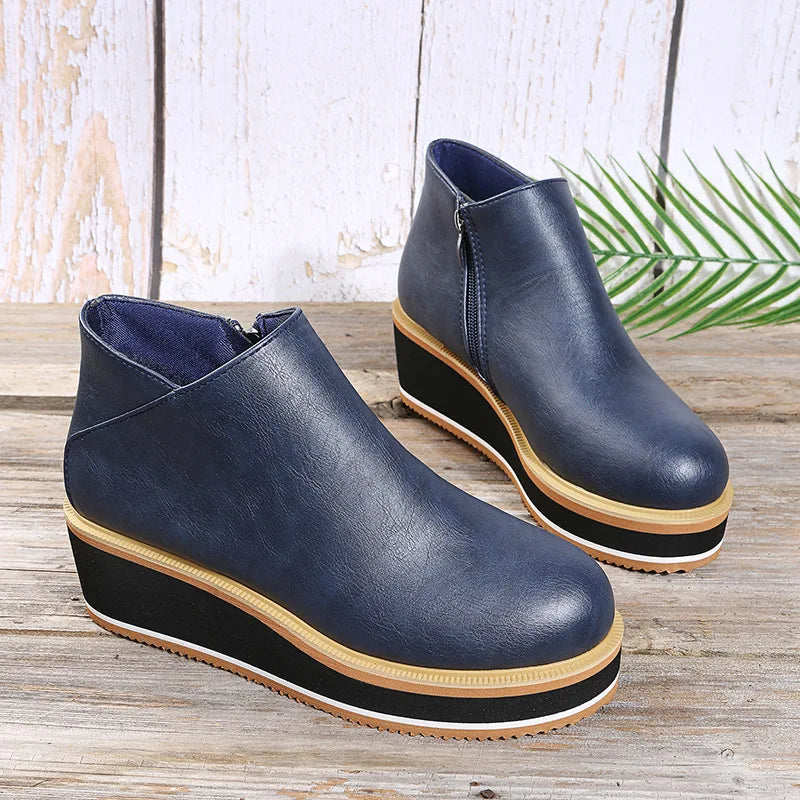 Coralie | Bottines Compensées à Zip Latéral — détail