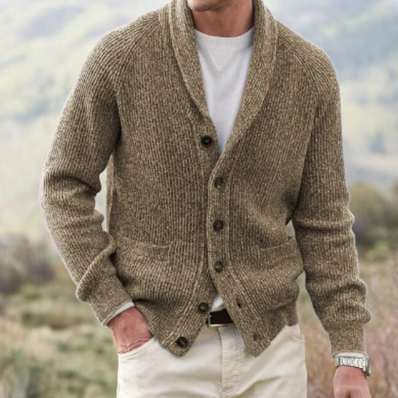 Abélard | Cardigan Vintage Homme En Laine Boutonné – Confort Col V Tricoté