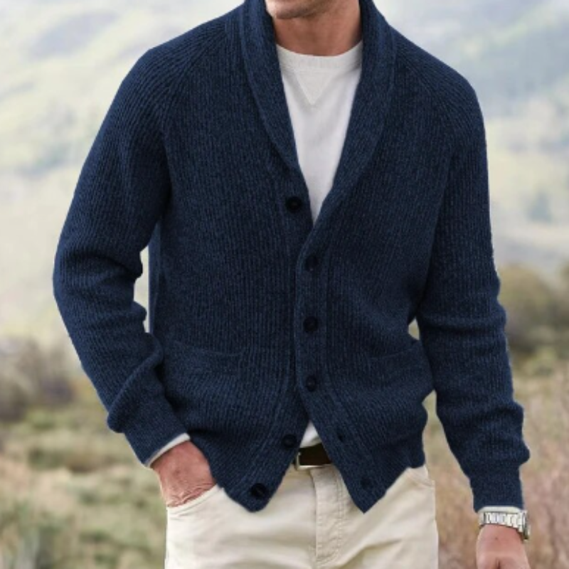 Abélard | Cardigan Vintage Homme En Laine Boutonné – Confort Col V Tricoté