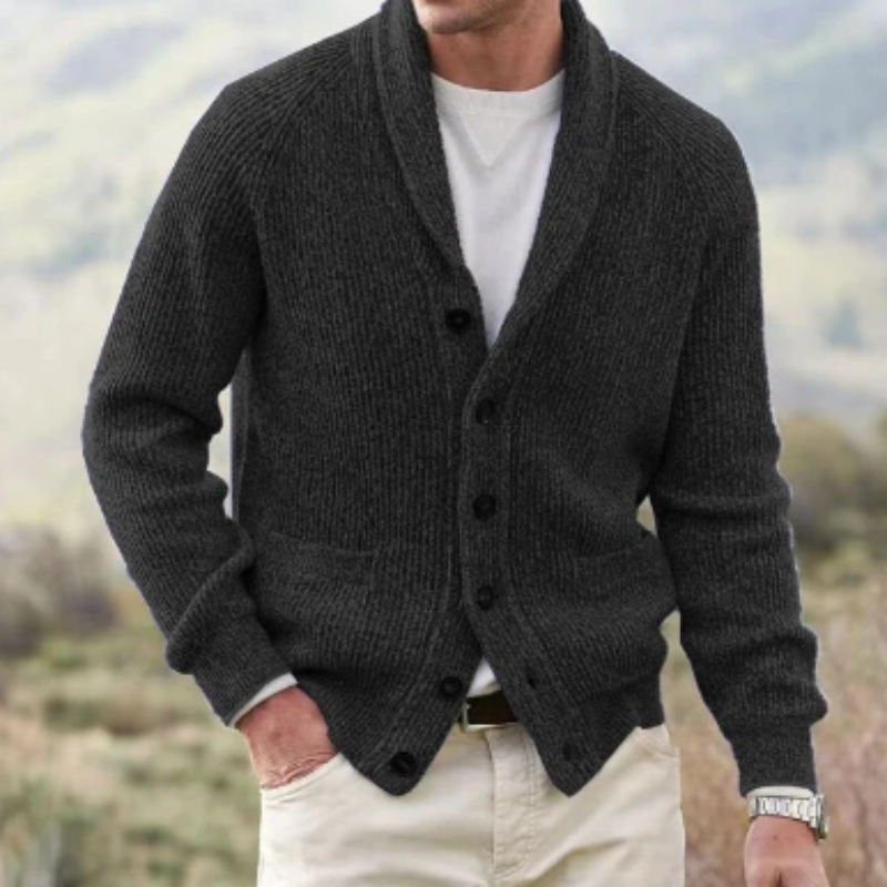 Abélard | Cardigan Vintage Homme En Laine Boutonné – Confort Col V Tricoté