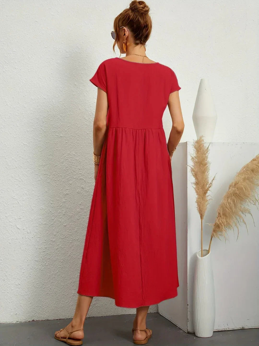 Gabrielle | Robe Midi Fluide Élégance Intemporelle