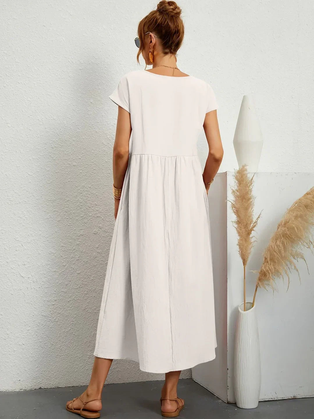 Gabrielle | Robe Midi Fluide Élégance Intemporelle