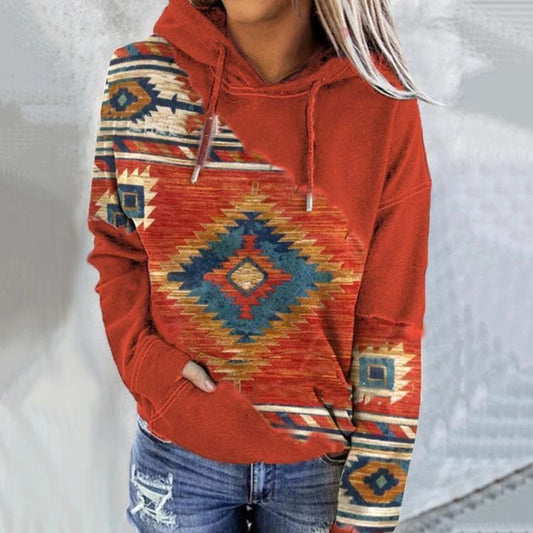 Maritza – Sweat À Capuche Femme D’Hiver À Imprimé Aztèque