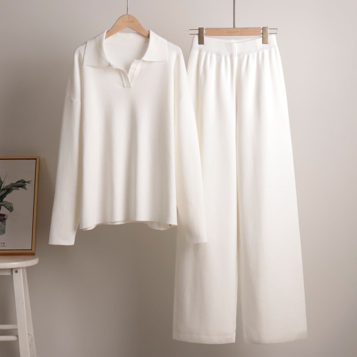 Jade | Ensemble Décontracté Élégant Pour Femme – Pantalon Large Et Pull Polo