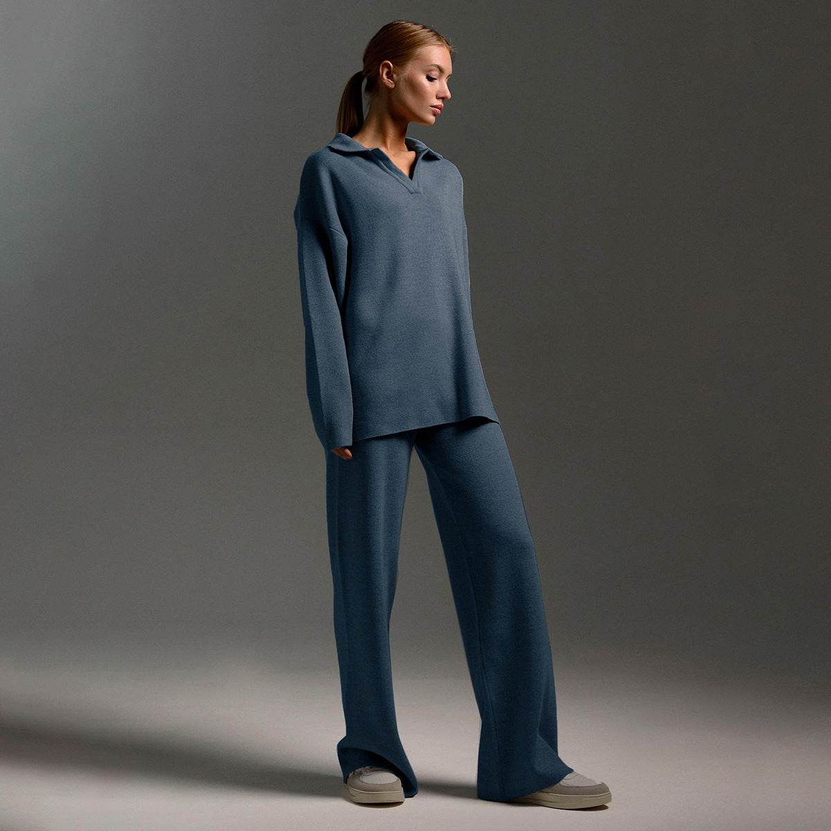 Jade | Ensemble Décontracté Élégant Pour Femme – Pantalon Large Et Pull Polo