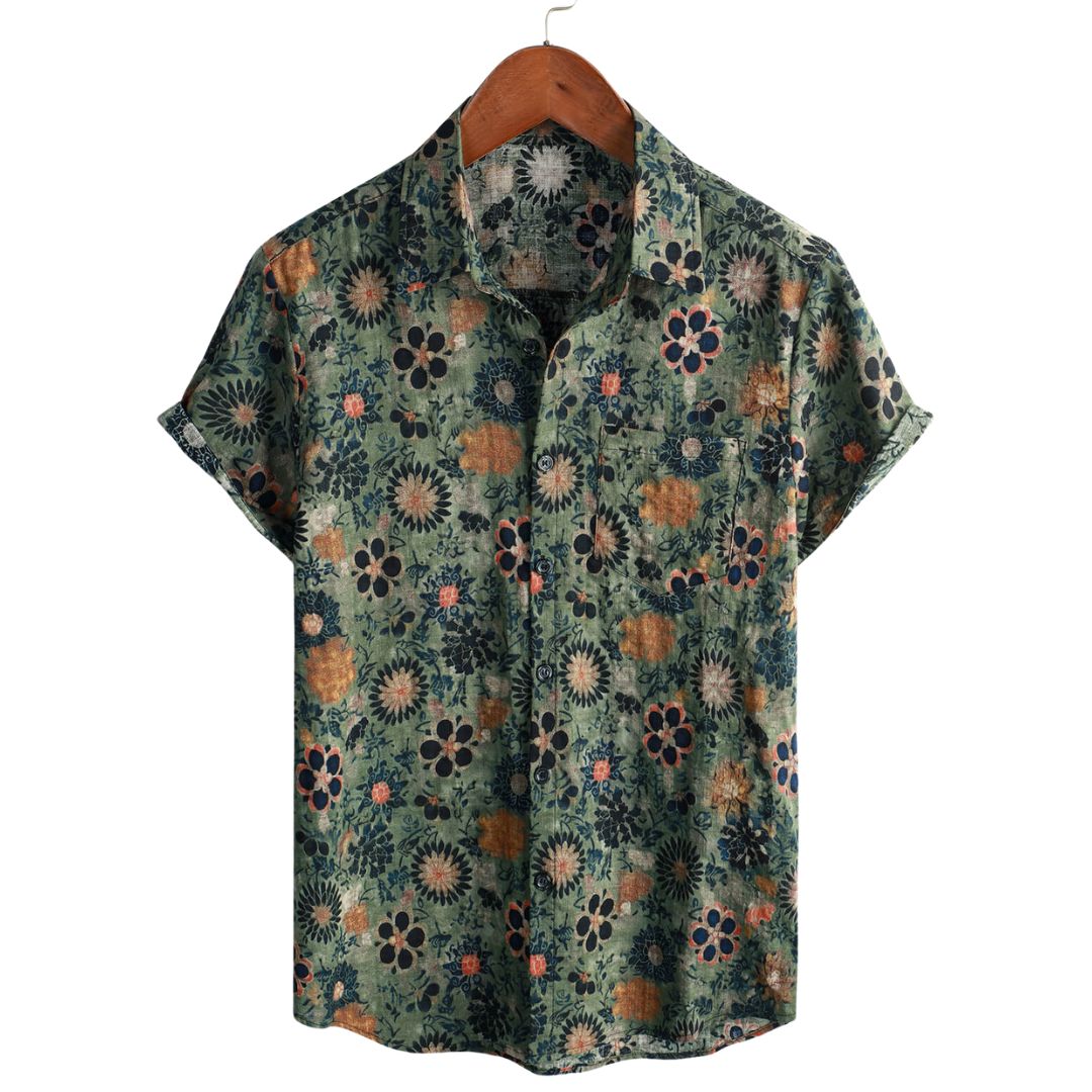 Zack | Chemise Hawaïenne En Coton Pour Homme À Manches Courtes