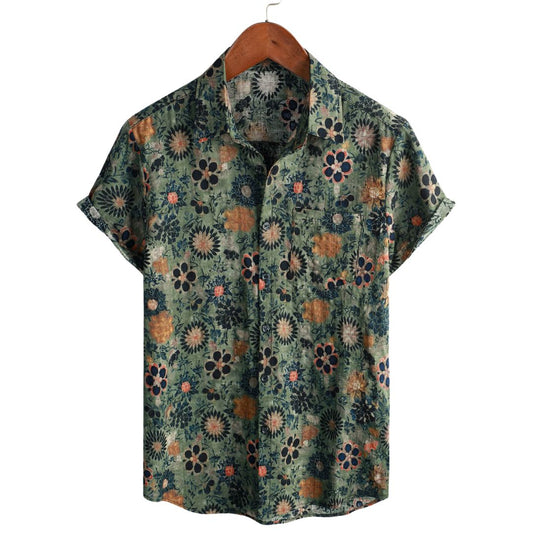 Zack | Chemise Hawaïenne En Coton Pour Homme À Manches Courtes