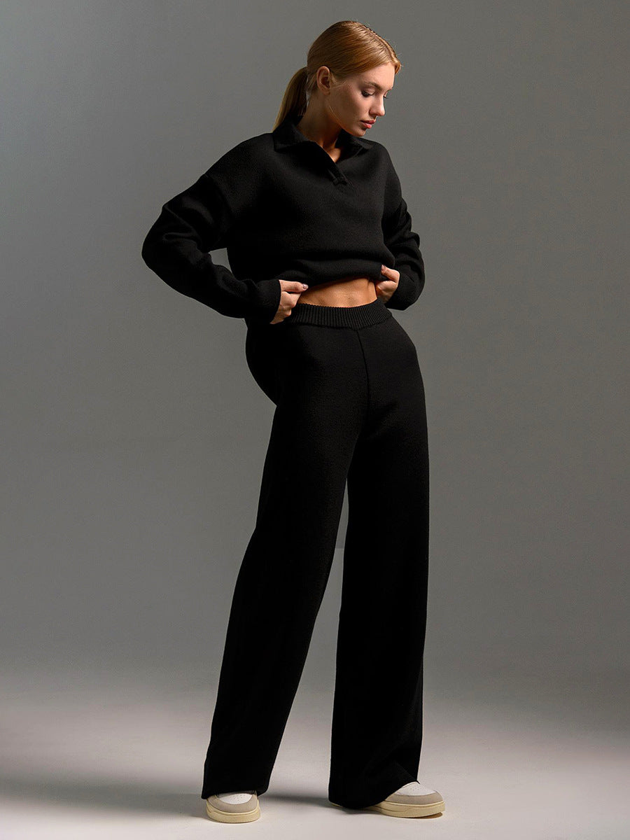 Jade | Ensemble Décontracté Élégant Pour Femme – Pantalon Large Et Pull Polo