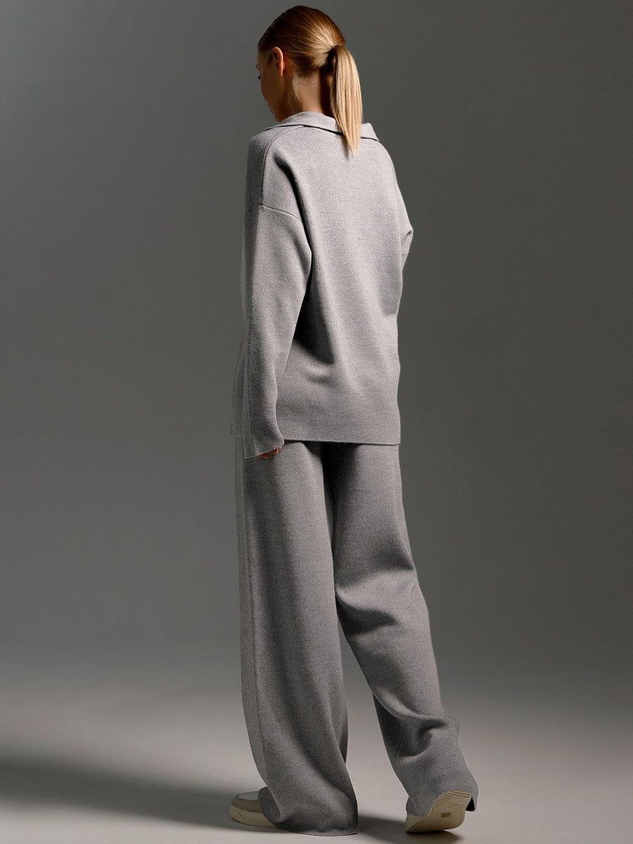 Jade | Ensemble Décontracté Élégant Pour Femme – Pantalon Large Et Pull Polo
