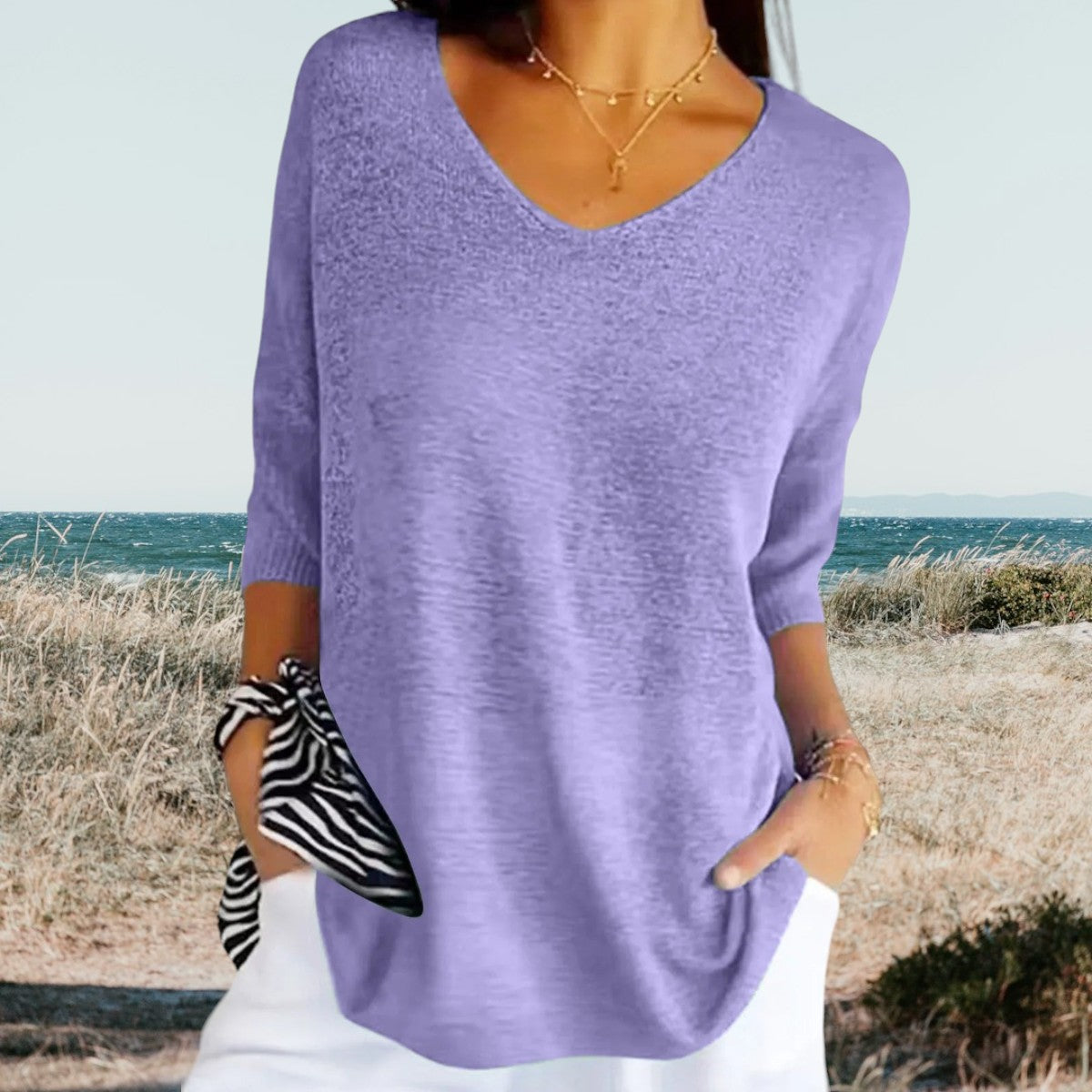 Gerda | Top Femme Col En V Estivale