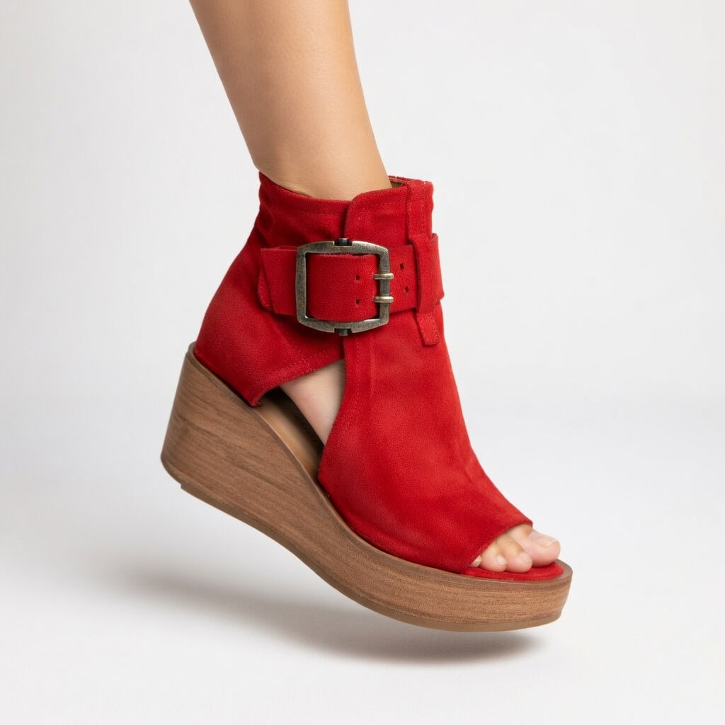 Orélisse| Bottines Compensées Ouvertes Style Moderne