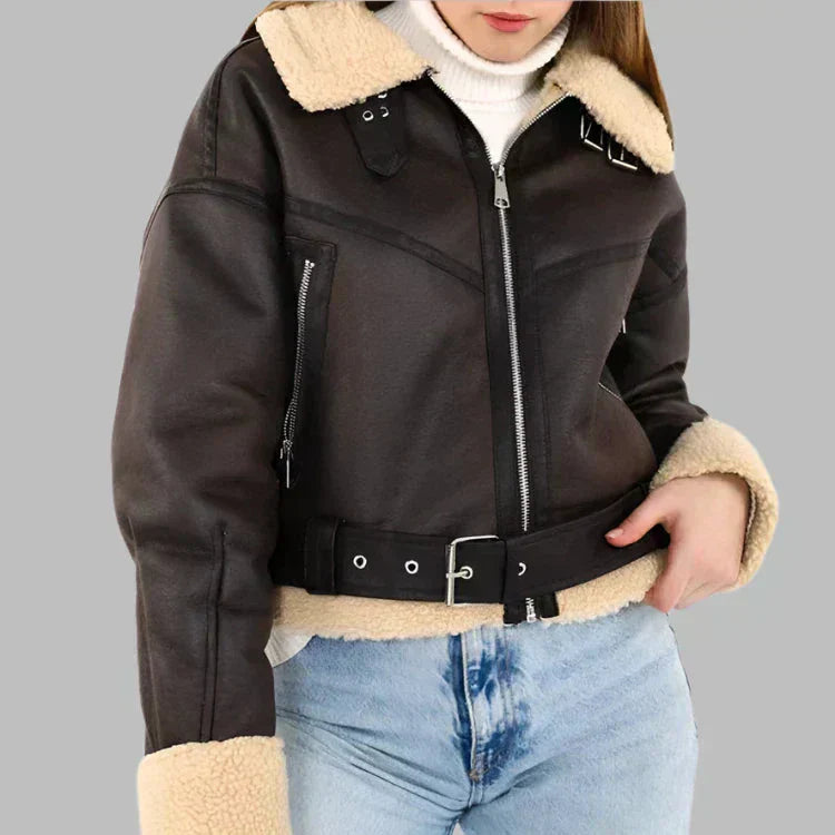 Pia | Veste En Cuir Élégante Pour Une Confiance Totale