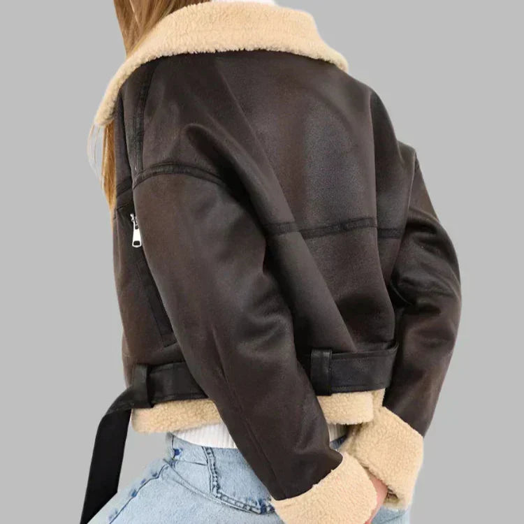 Pia | Veste En Cuir Élégante Pour Une Confiance Totale