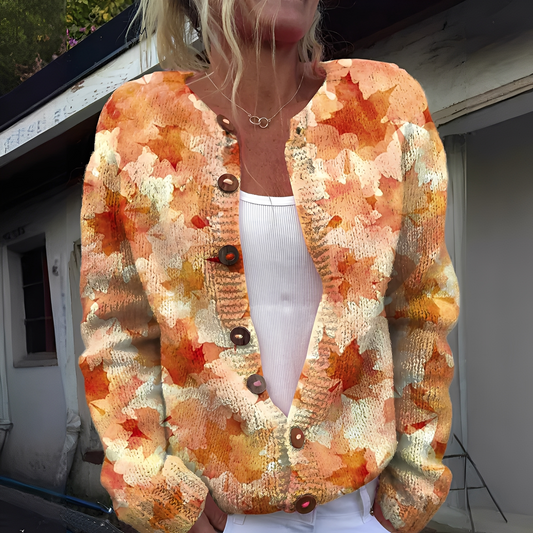 Wilda - Cardigan Chic Et Chaud Avec Motif Fleuri Pour Femmes