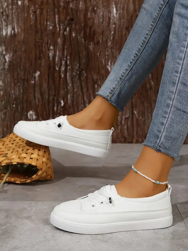Lilou | Baskets Plates Décontractées À Bout Rond Pour Femmes Avec Lacets