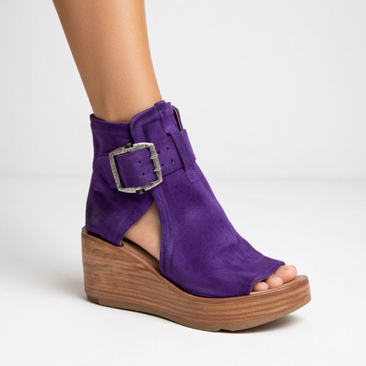 Orélisse| Bottines Compensées Ouvertes Style Moderne