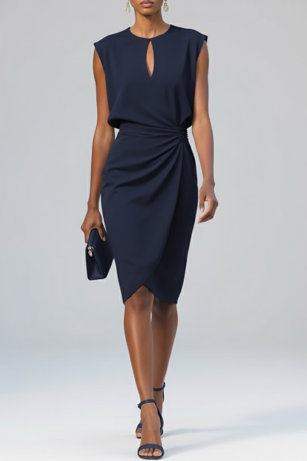 Vivienne | Robe Midi Avec Encolure En Forme De Trou De Serrure
