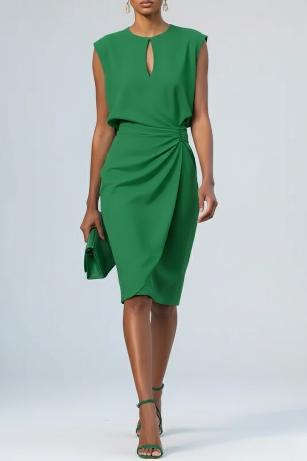 Vivienne | Robe Midi Avec Encolure En Forme De Trou De Serrure