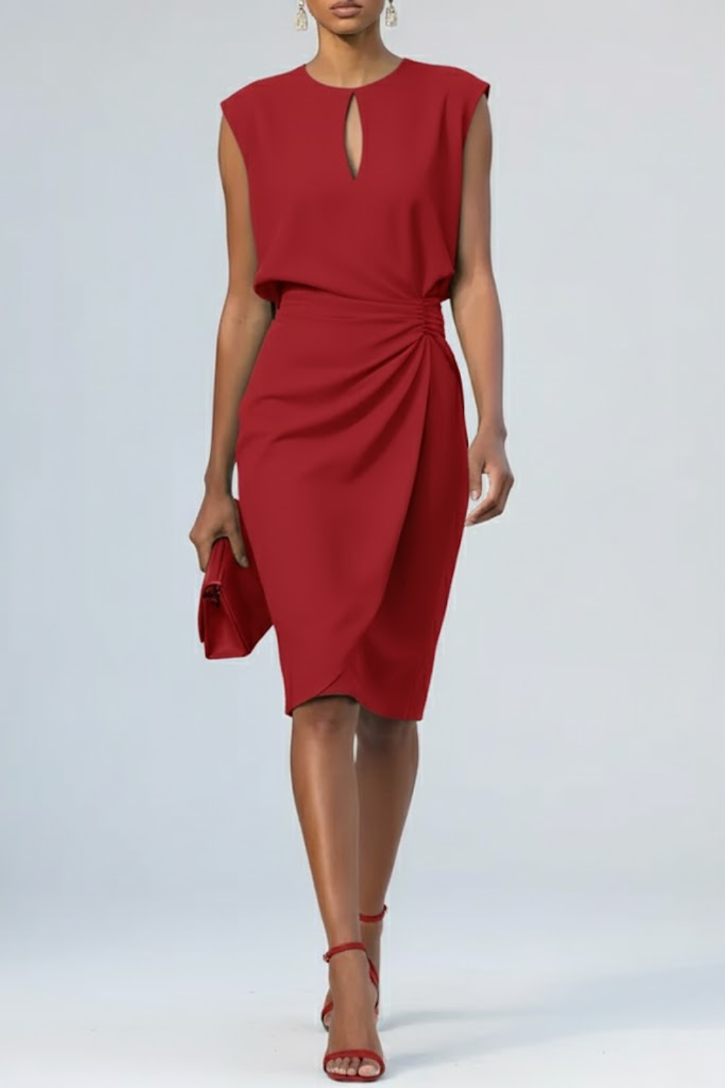 Vivienne | Robe Midi Avec Encolure En Forme De Trou De Serrure