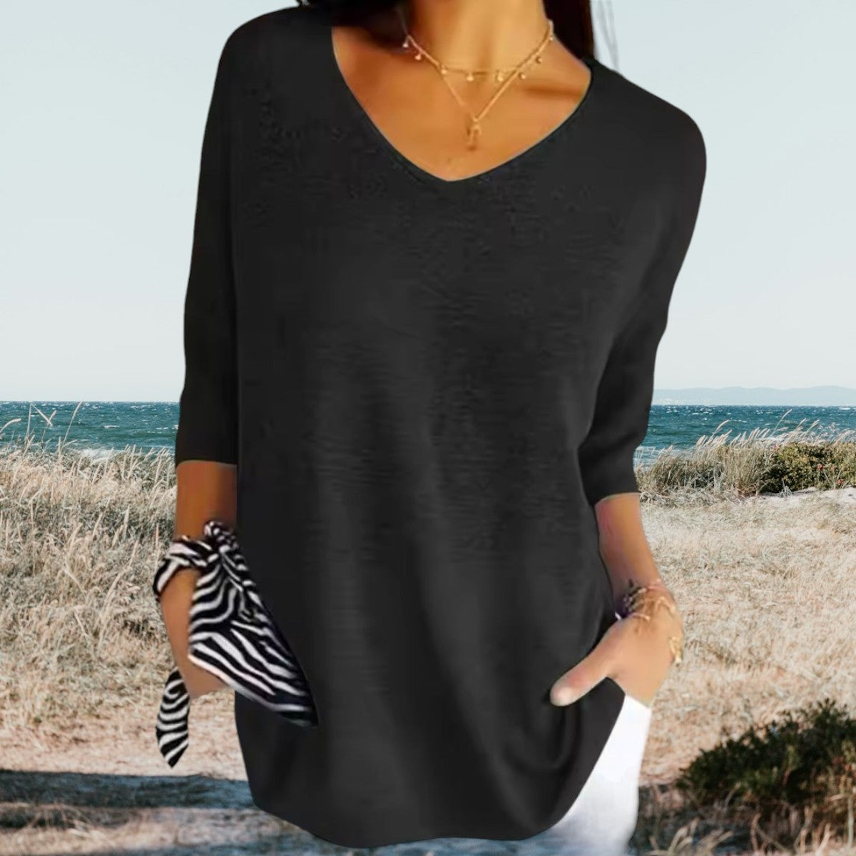 Gerda | Top Femme Col En V Estivale