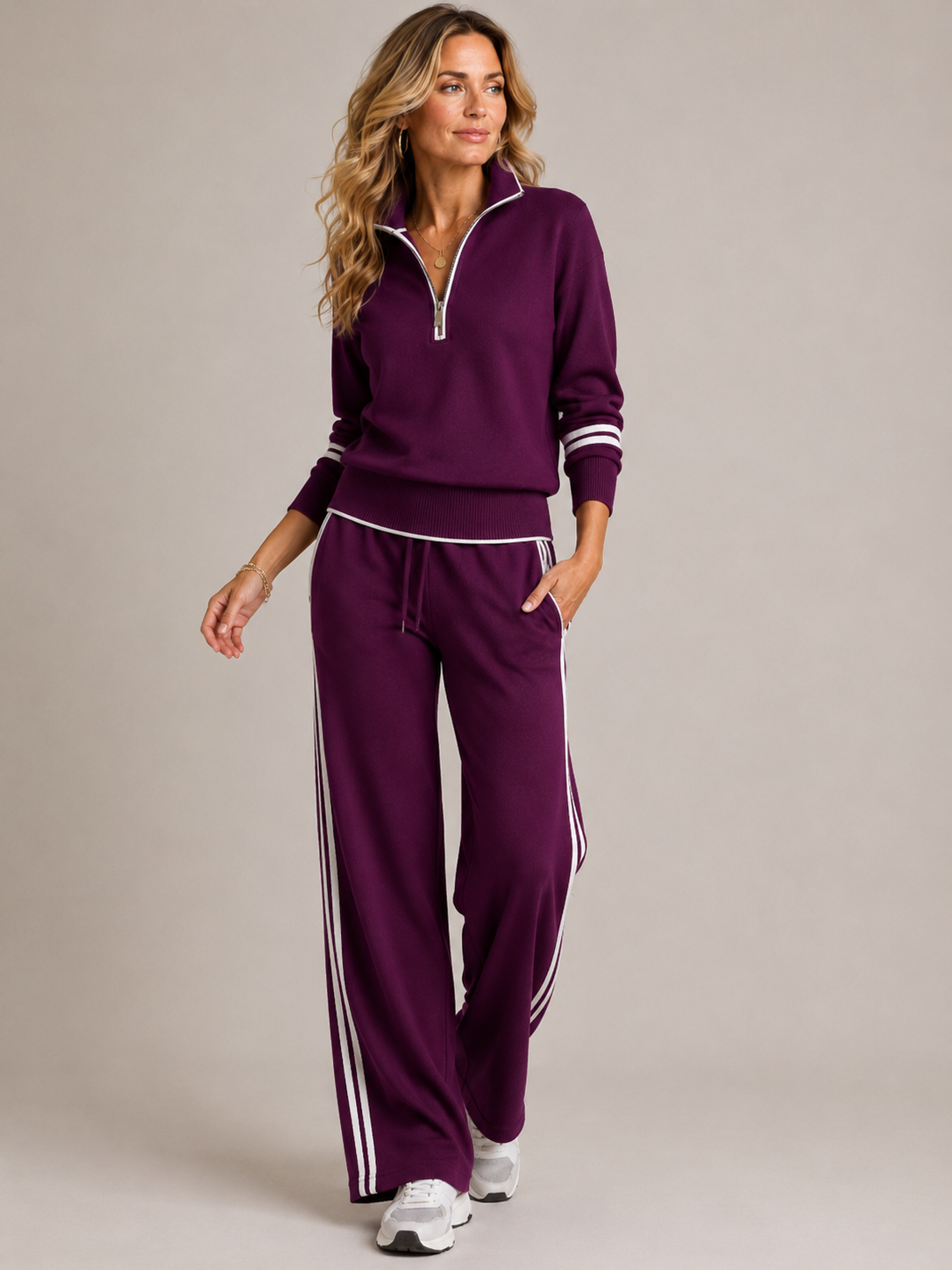 Amabel | Ensemble Femme Sweat Zippe Et Pantalon - Confortable Et Moderne