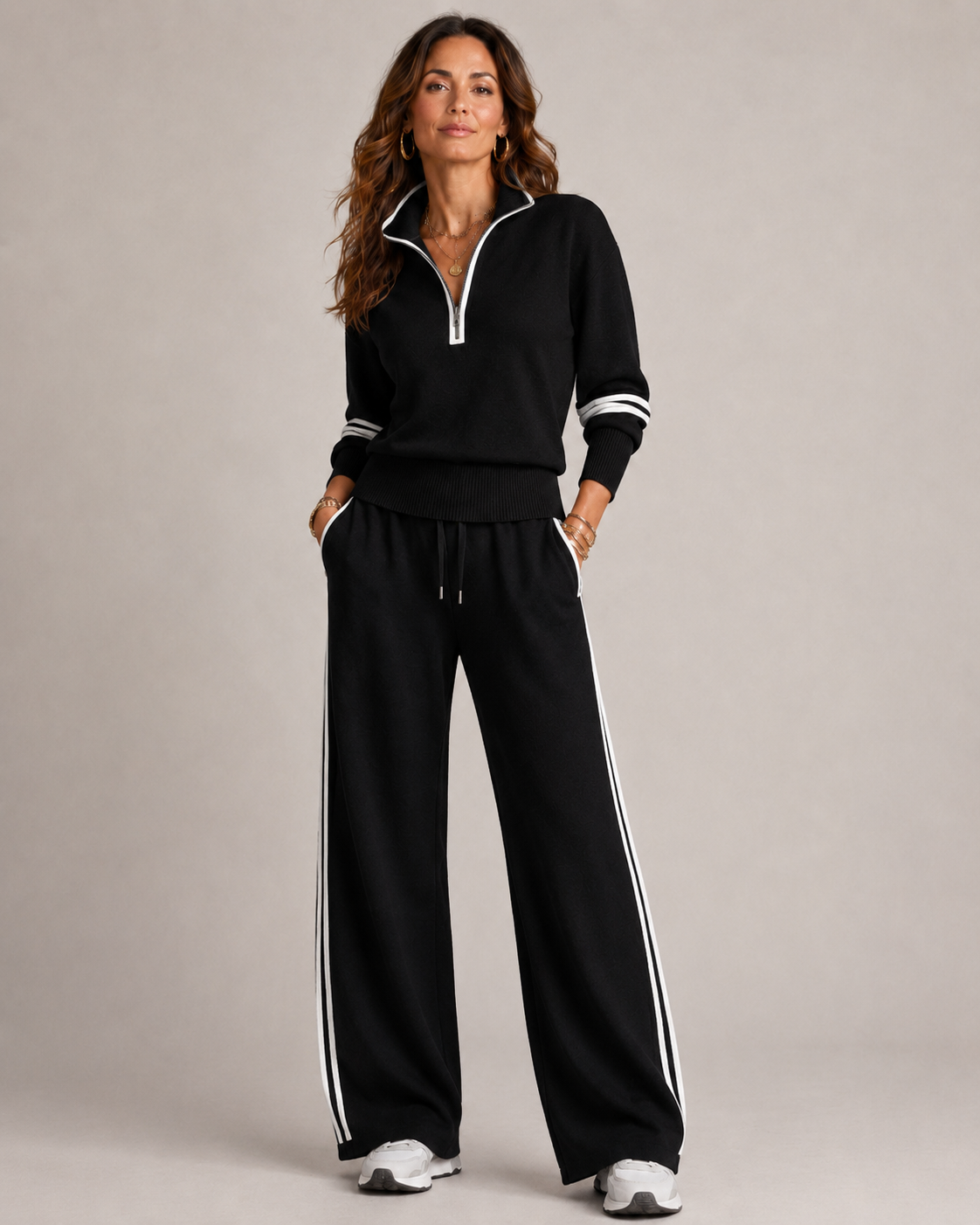 Amabel | Ensemble Femme Sweat Zippe Et Pantalon - Confortable Et Moderne