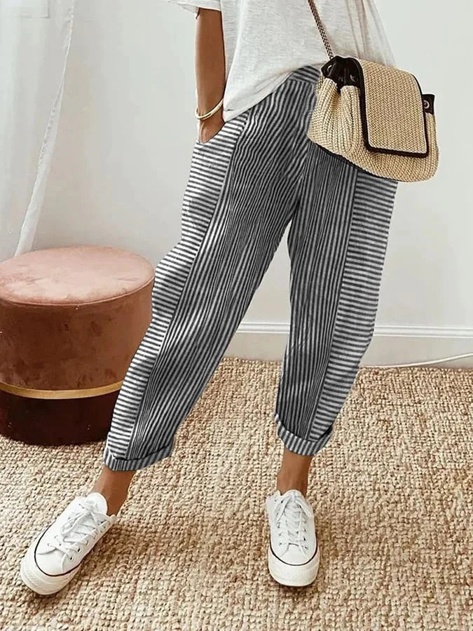 Lore | Pantalon Rayé Élégant