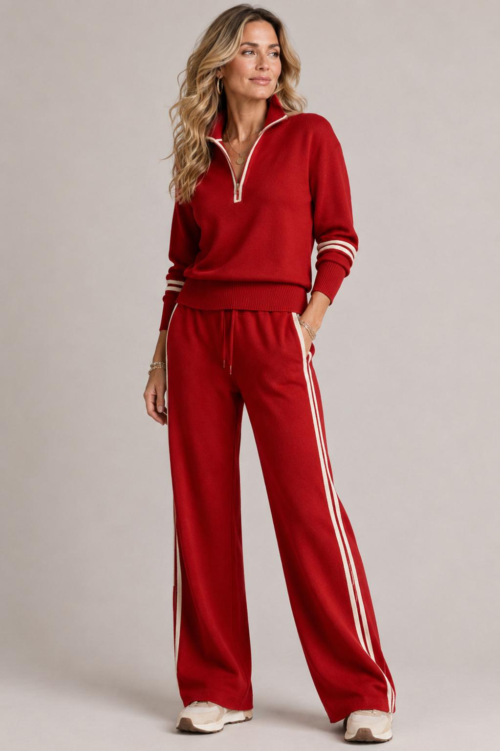 Amabel | Ensemble Femme Sweat Zippe Et Pantalon - Confortable Et Moderne