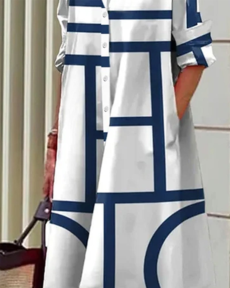 Estelle | Robe Avec Poches Et Imprimé Géométrique