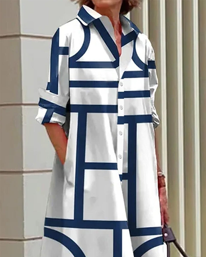 Estelle | Robe Avec Poches Et Imprimé Géométrique