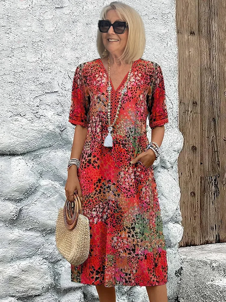 Frieda  | Robe Midi Aux Couleurs Vives