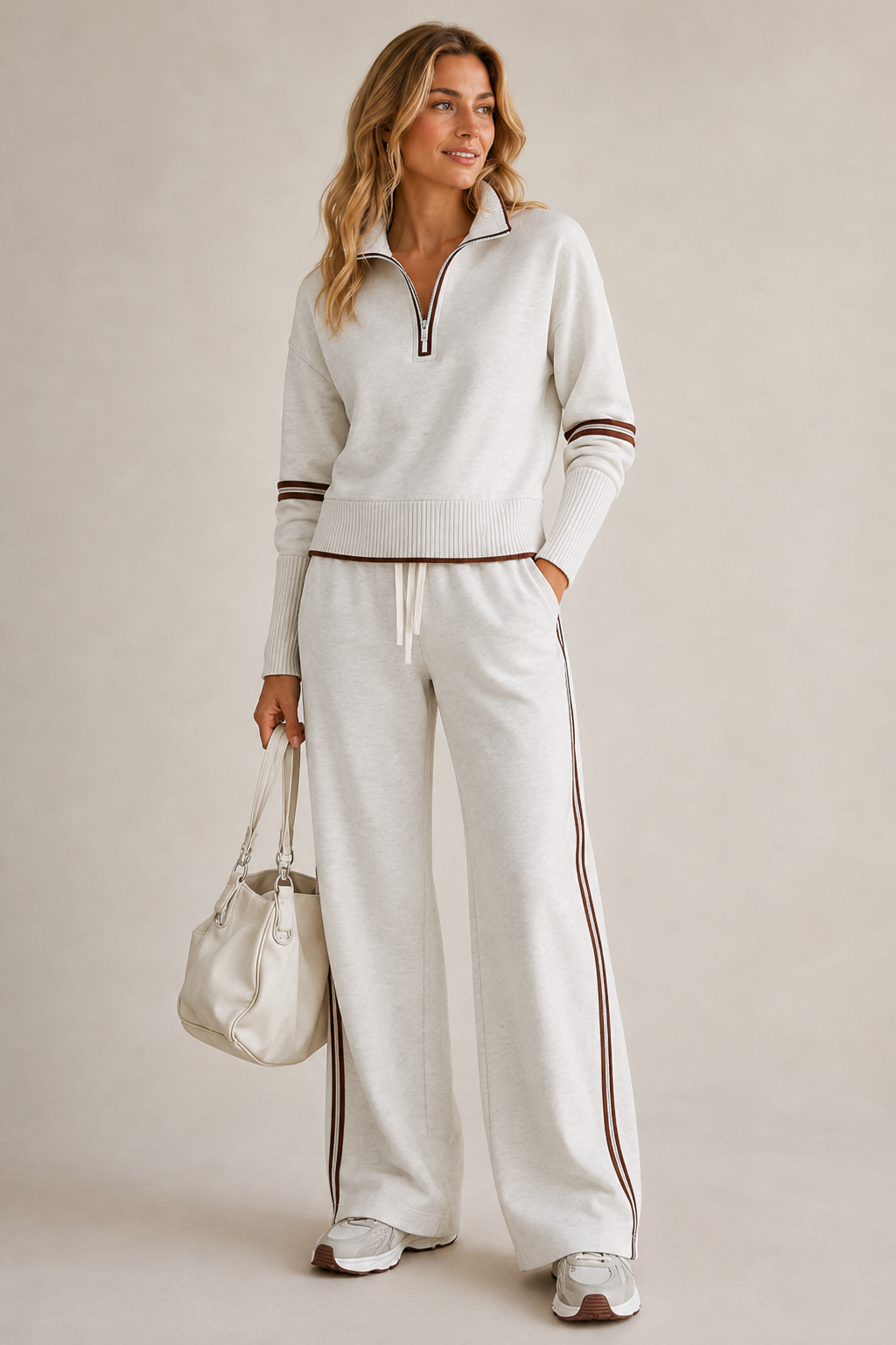 Amabel | Ensemble Femme Sweat Zippe Et Pantalon - Confortable Et Moderne