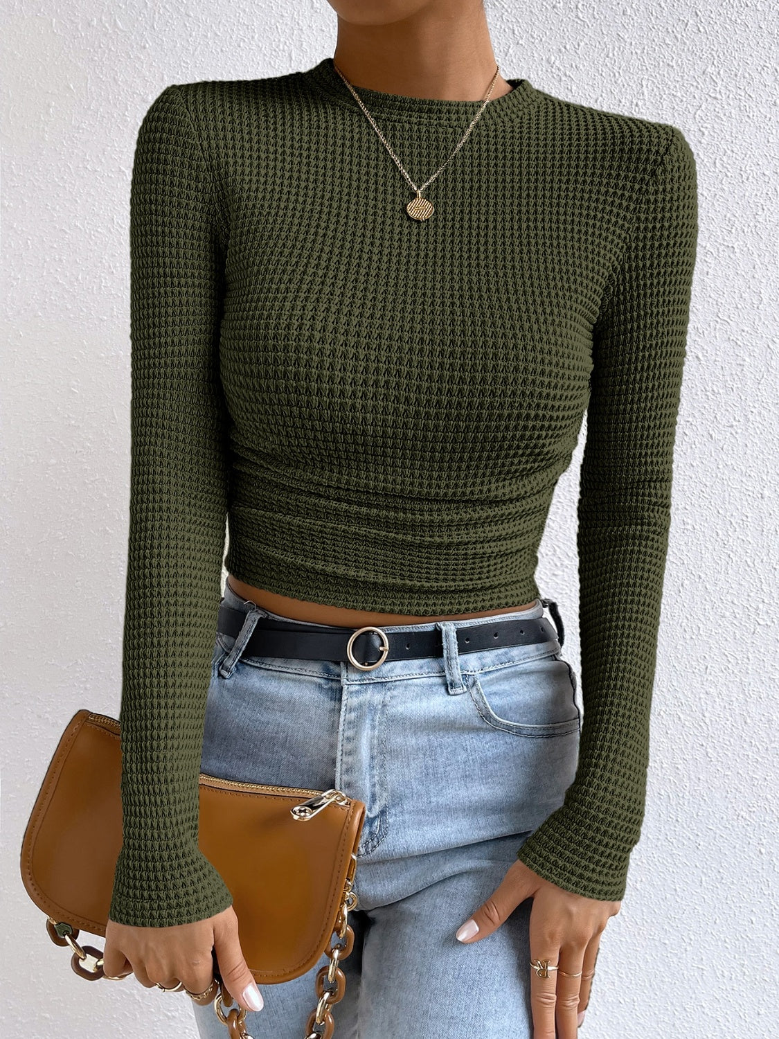 Monica | Chemise Décontractée À Manches Longues Et Col Rond Pour L'Automne Pour Les Femmes
