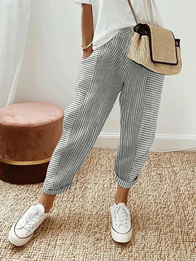 Lore | Pantalon Rayé Élégant