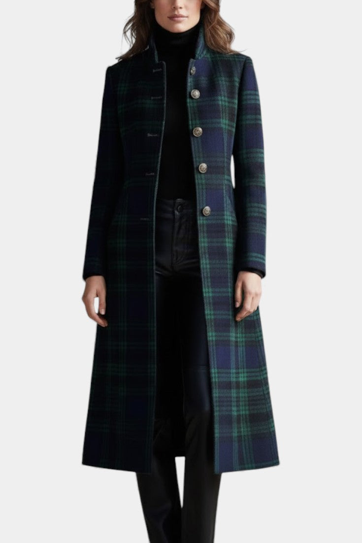 Marceau | Manteau midi à carreaux bicolore
