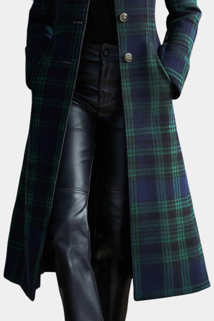Marceau | Manteau midi à carreaux bicolore