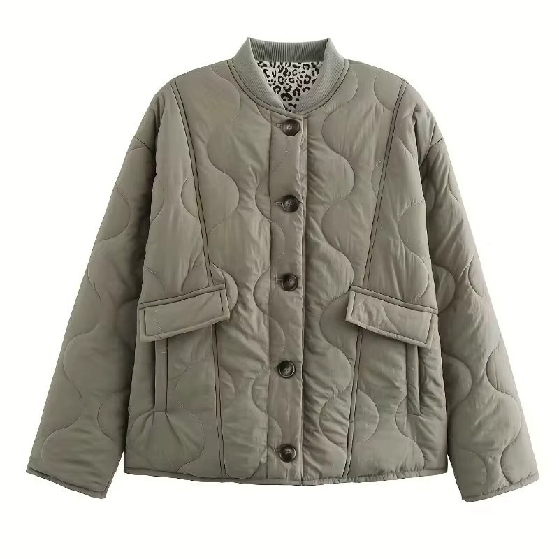 Élodie – Veste Élégante Avec Une Touche Léopard