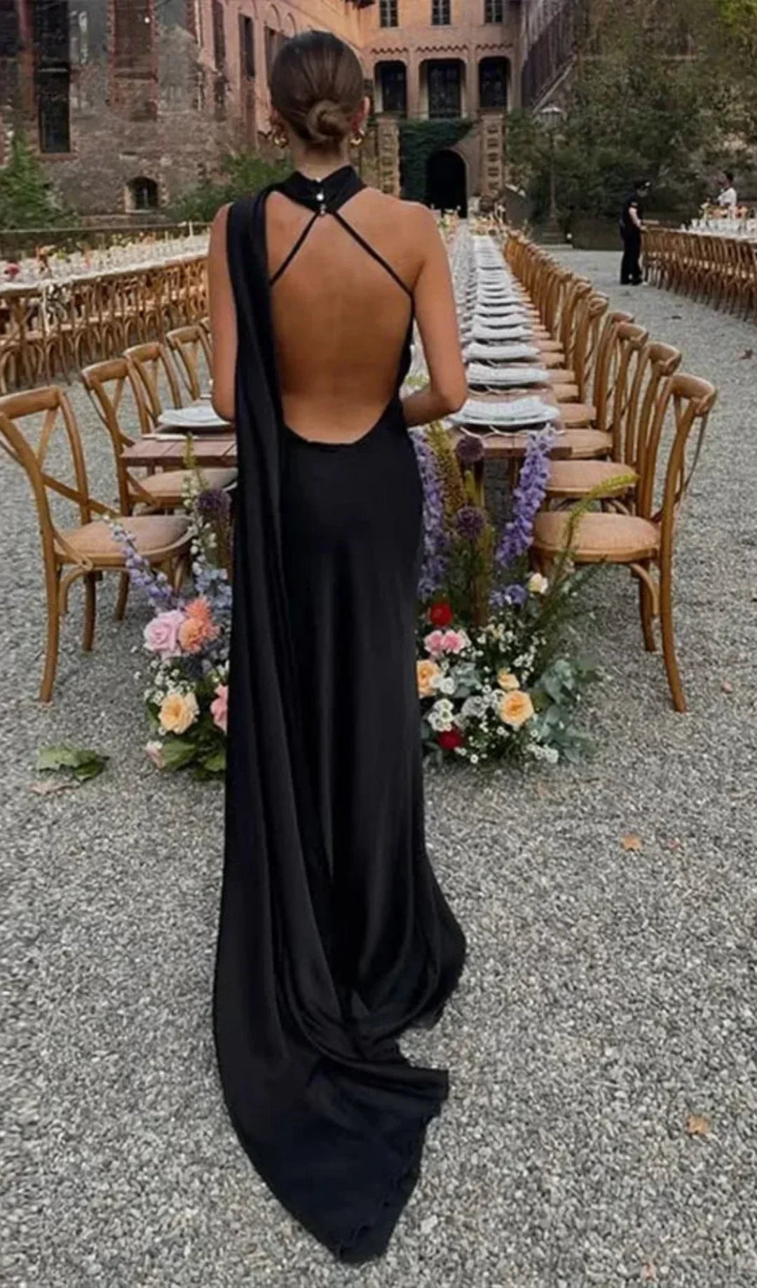 Norkys | Robe Longue Femme Drapee Bretelle Unique