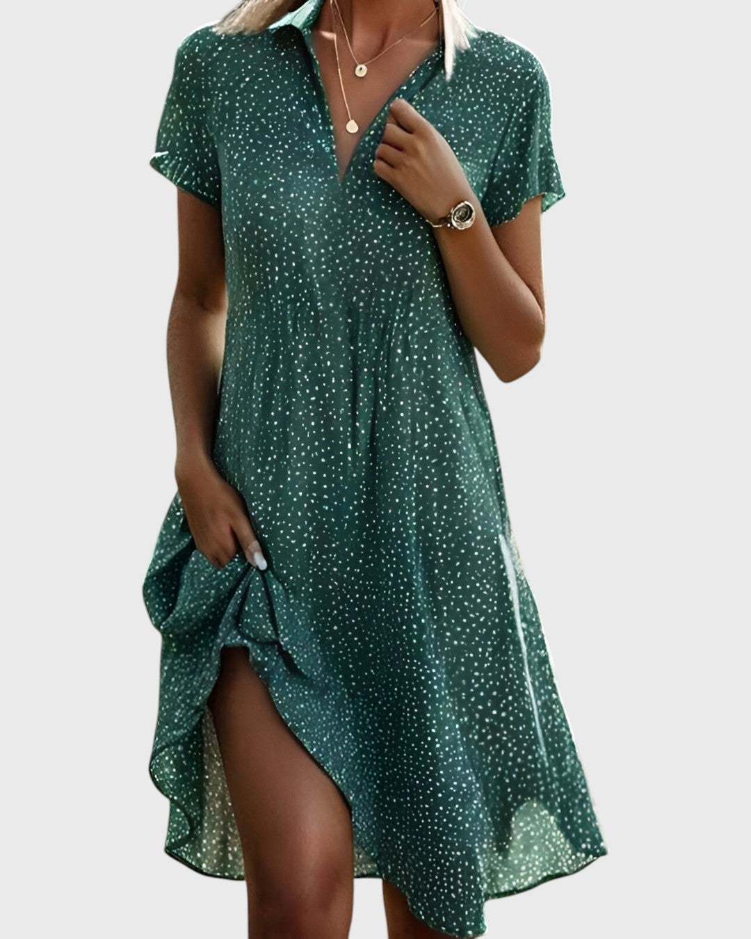 Éleyna | Robe Midi Fluide En Polyester Haut De Gamme