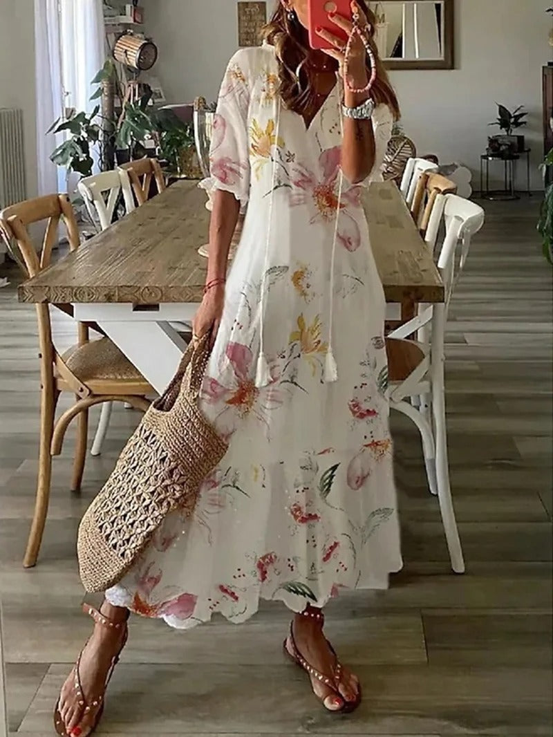 Mandy - Robe Longue Bohème – Lucie Mode FR